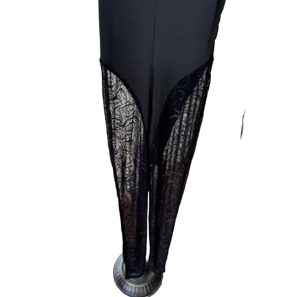 Sheer Mesh Black Jumpsuit XS-2XL | Sexy Clubwear Bodysuit One-Piece Baddie Fit - Picture 6 of 10